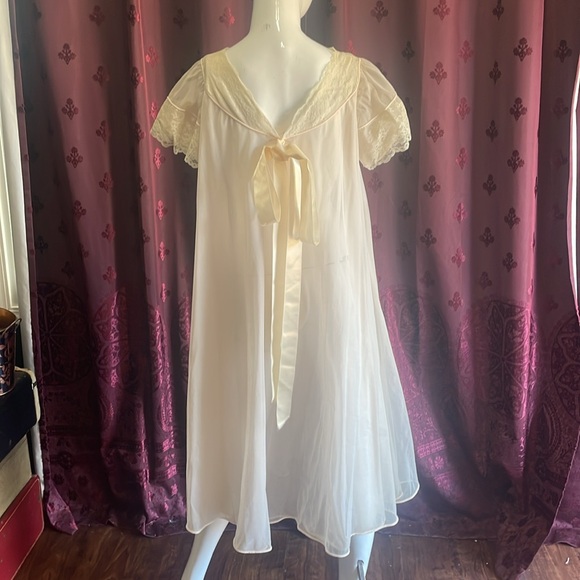 Vintage Munsingwear Sheer Chemise Robe Coquette Romantic Retro Nightgown - Picture 10 of 11